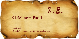 Kléber Emil névjegykártya