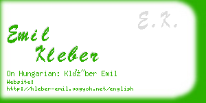 emil kleber business card